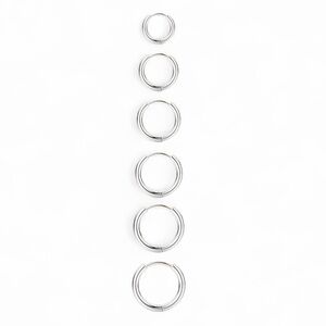 Stainless Steel 6 Pairs Hoop Earrings
